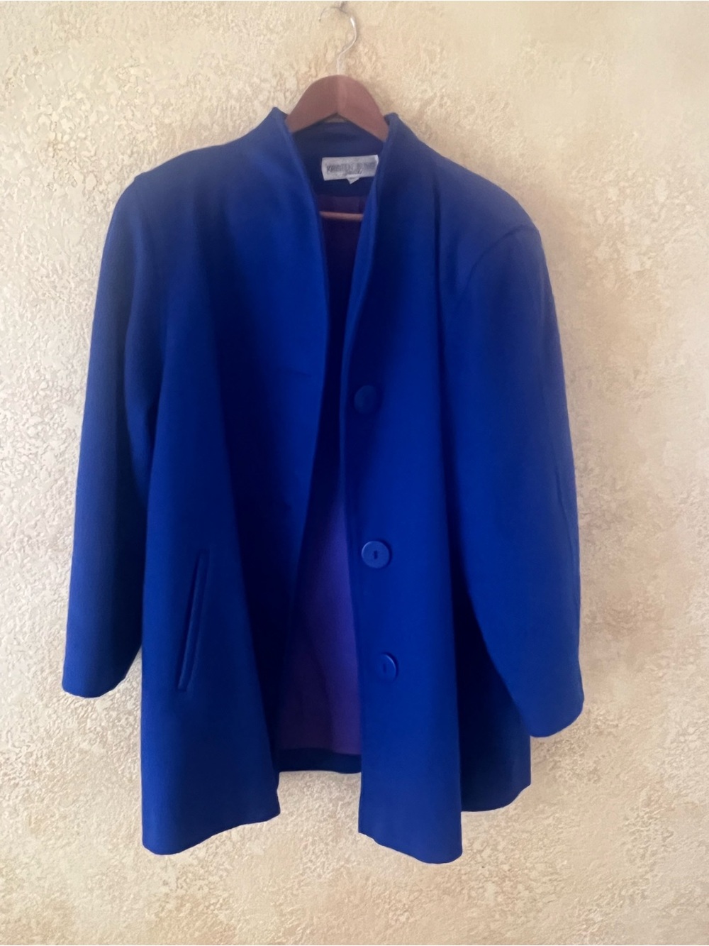 Kristen Blake Cobalt Blue Single-Breasted Pea Coat
